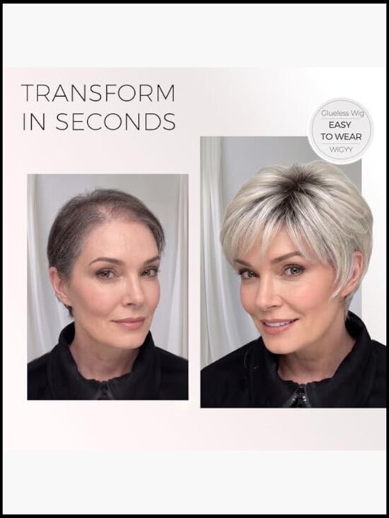 Short Curly Pixie Cut Wig with Bangs, Heat Resistant Synthetic Hair Daily Wear main image 4